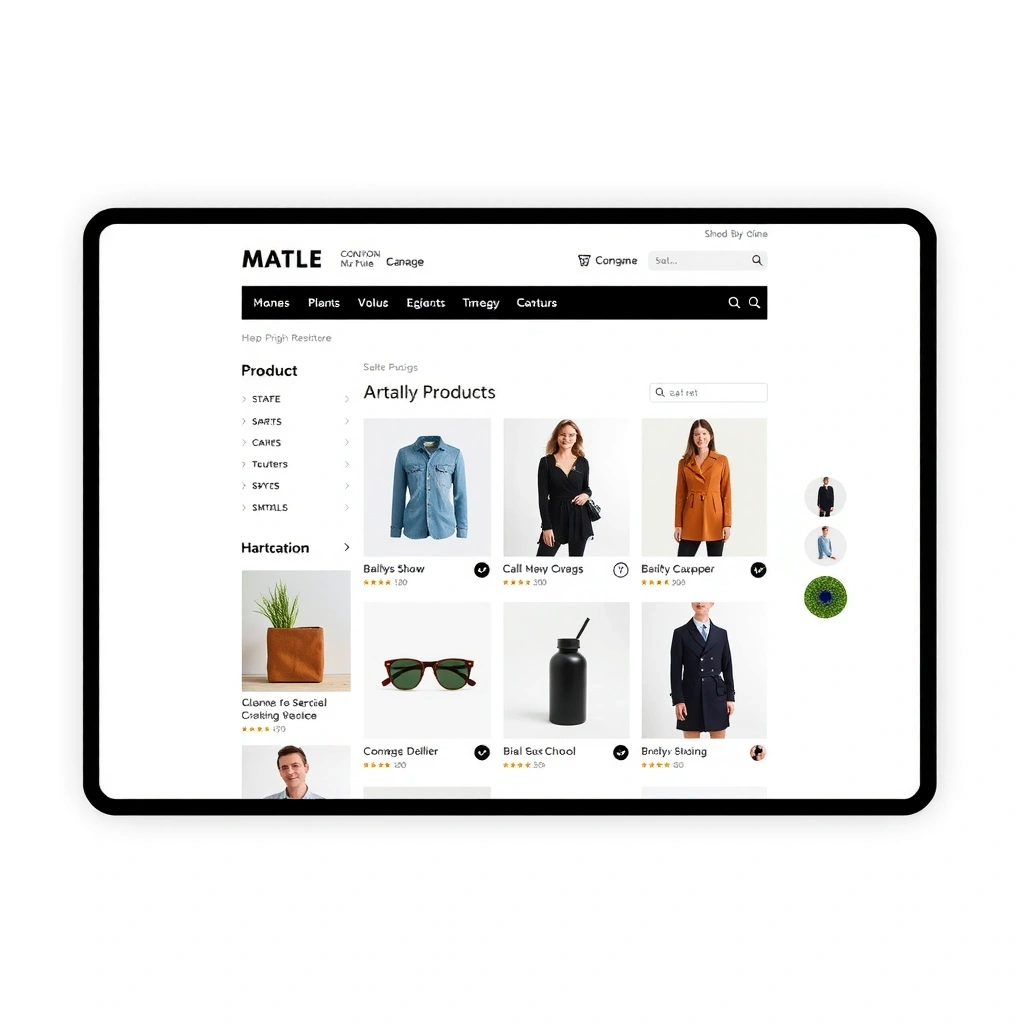 E-commerce minimal website interface